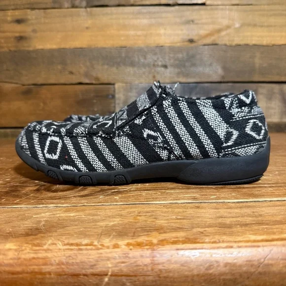 Roper Jackie Black Southwest Stripe Slip On Driving Moc Shoes size 7 - Picture 4 of 11